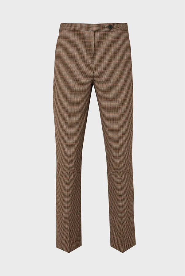 Gerard Darel EDGARD 7/8 MICRO HOUNDSTOOTH STRAIGHT TROUSERS