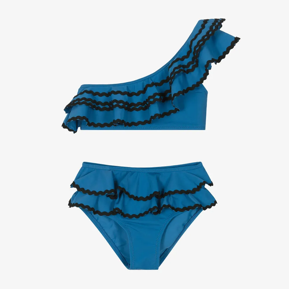 Girls Blue Ruffle Bikini (UV50)