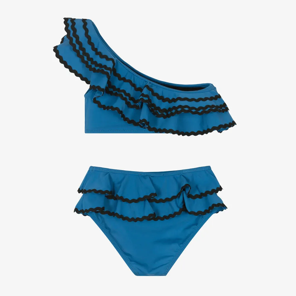 Girls Blue Ruffle Bikini (UV50)