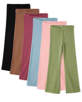 Girls Flare Leggings 6-Pack