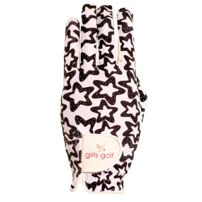 Girls Golf BIRDIE GLOVE Ladies Golf Glove White/Star