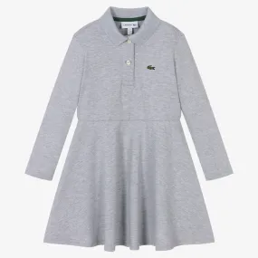 Girls Grey Cotton Polo Dress