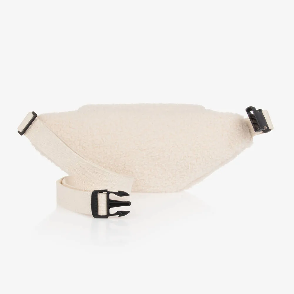 Girls Ivory Sherpa Fleece Belt Bag (32cm)