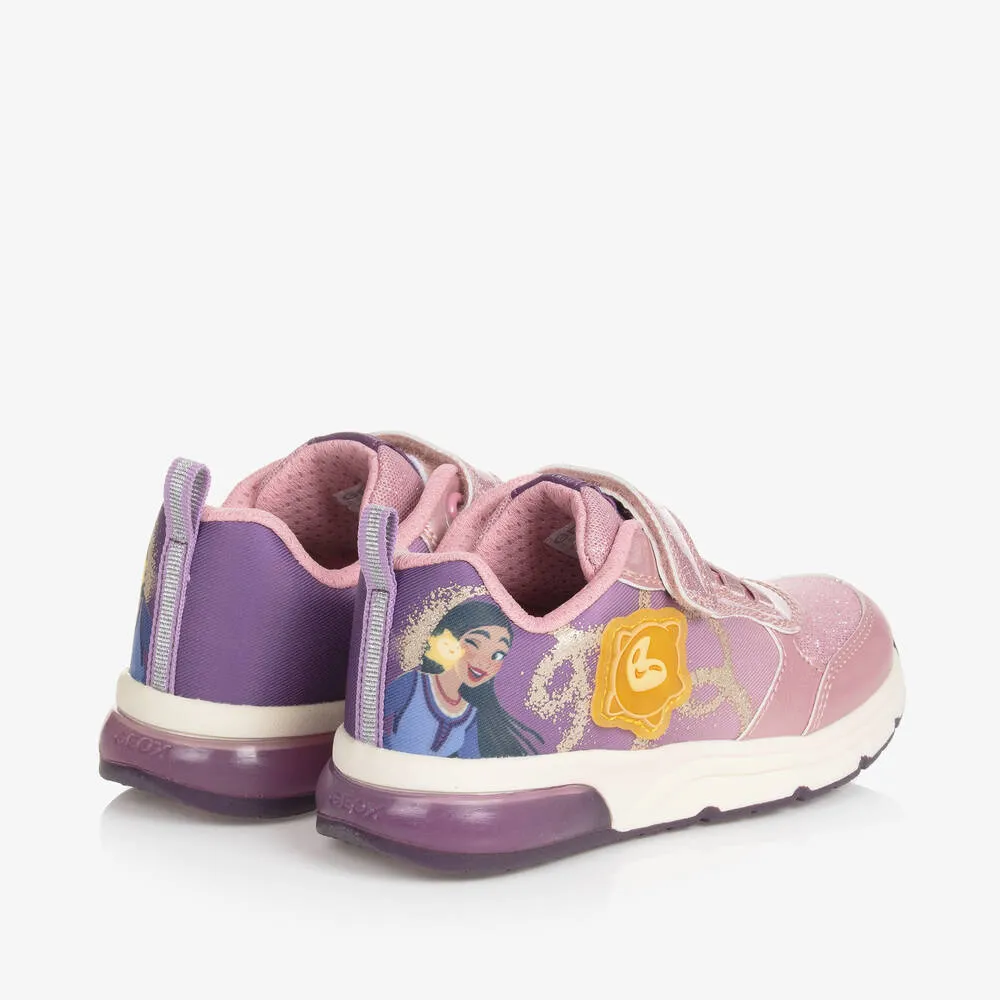 Girls Pink Light-Up Disney Trainers