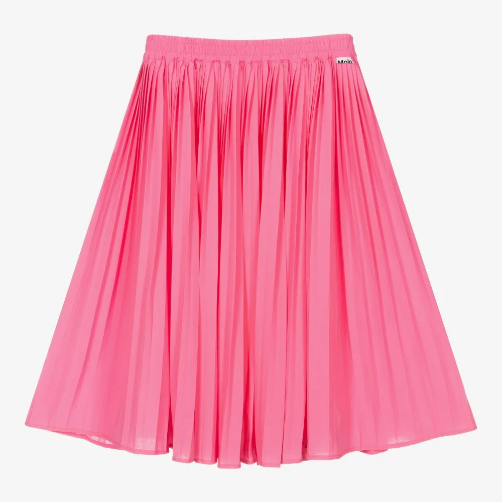 Girls Pink Pleated Skirt