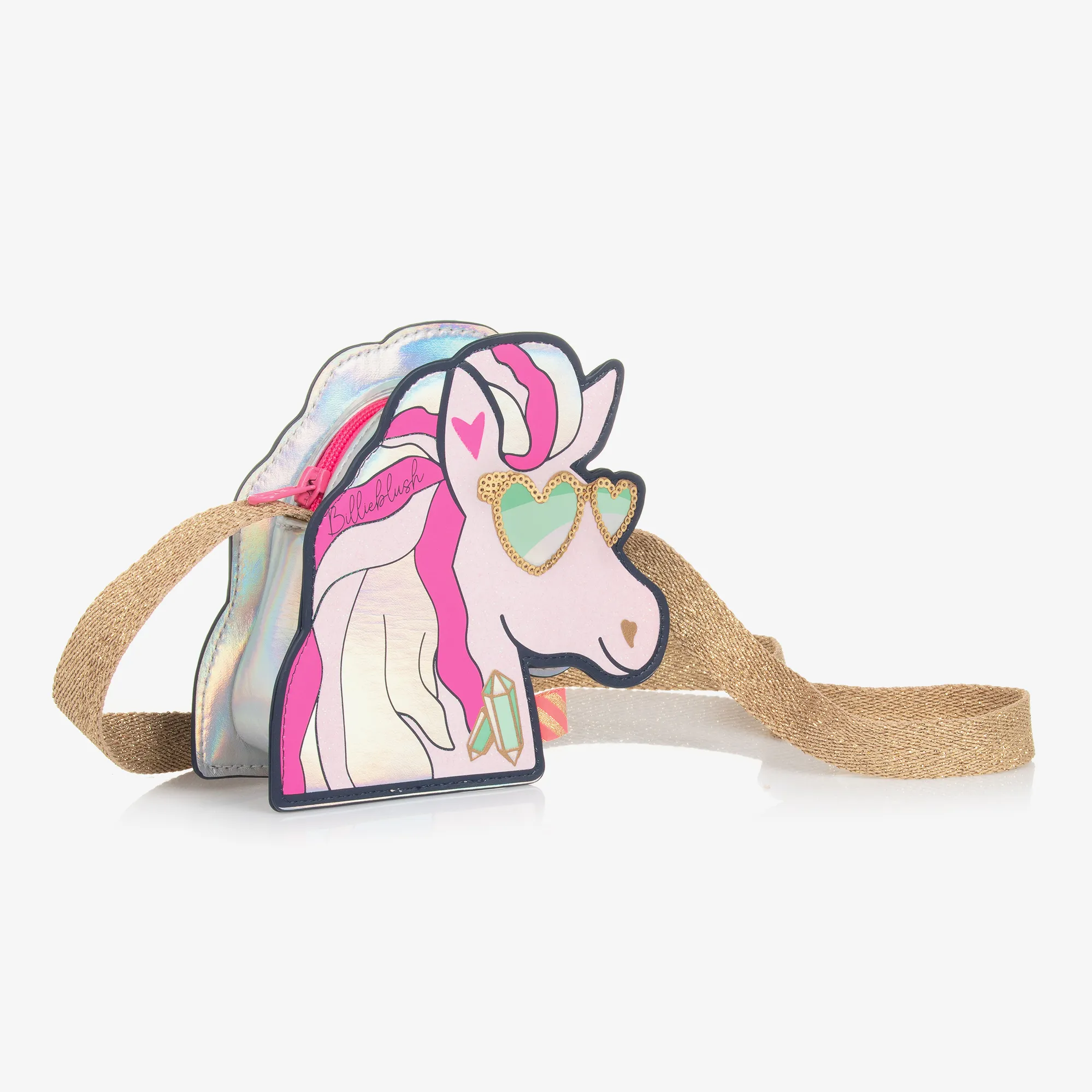 Girls Pink Sparkly Pegasus Bag (14cm)