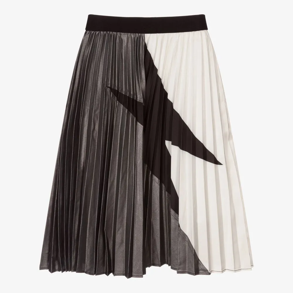 Girls Pleated Satin Skirt