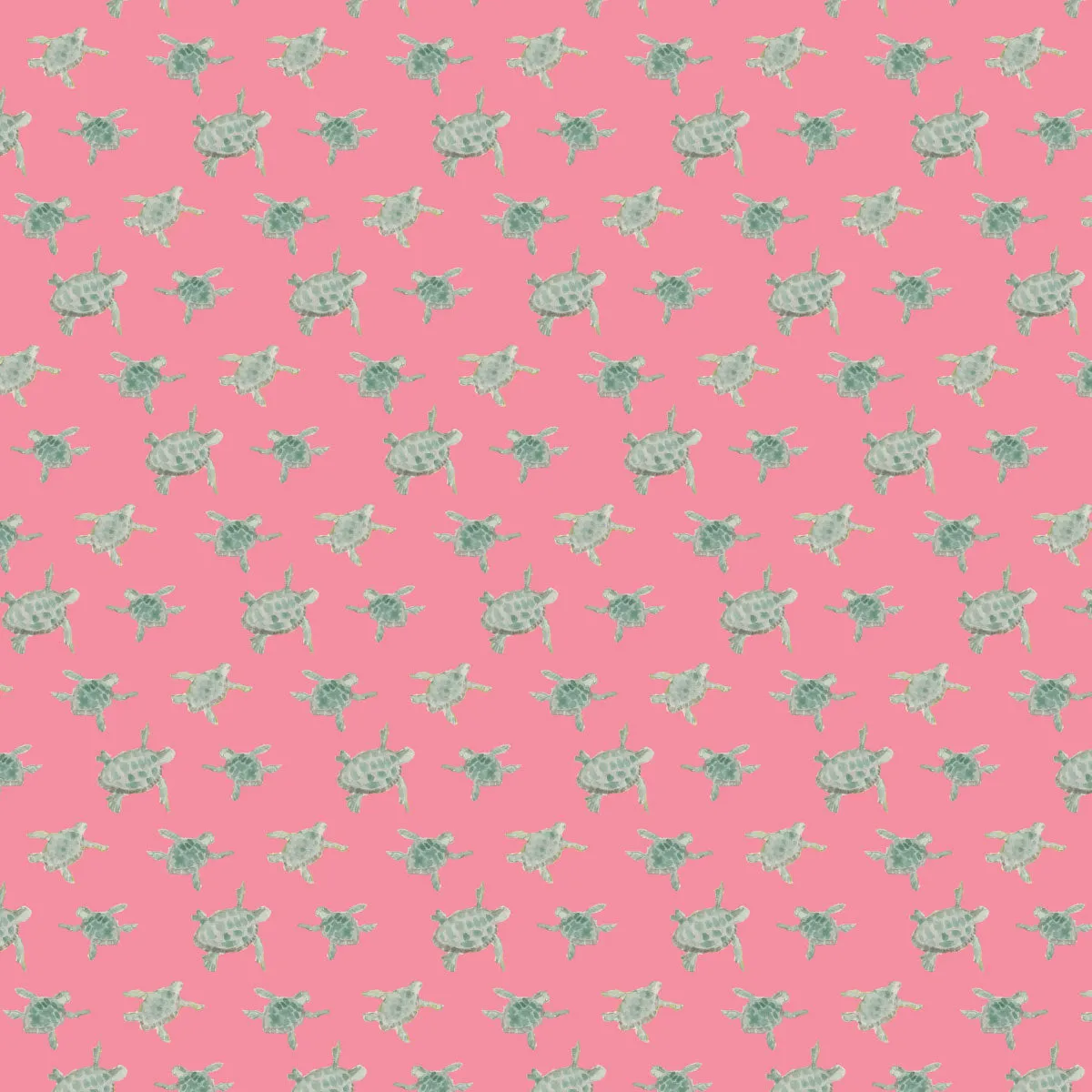 Girl's Puffer Vest in Plumeria Pink with Sea Turtle Print Liner