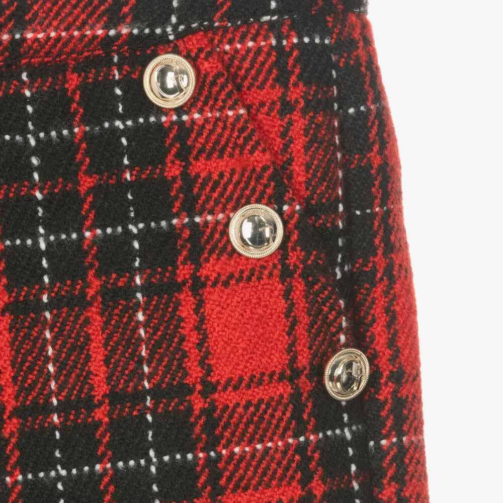Girls Red Tartan Shorts