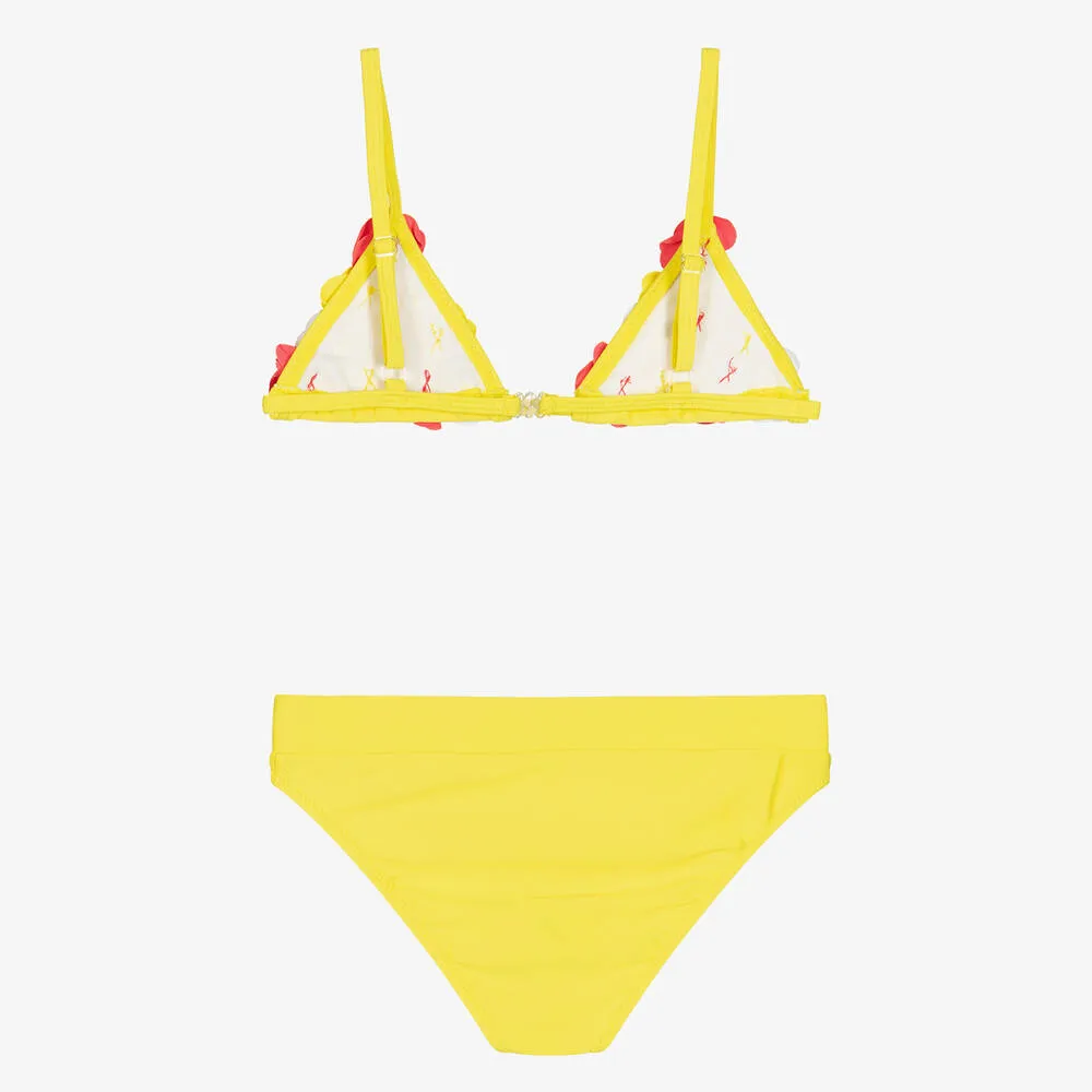 Girls Yellow Floral Bikini