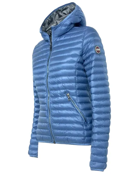 GIUBBINO DONNA AZZURRO CON CAPPUCCIO