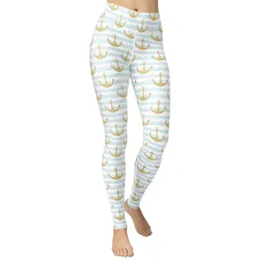 Glittery Anchor Yoga Leggings