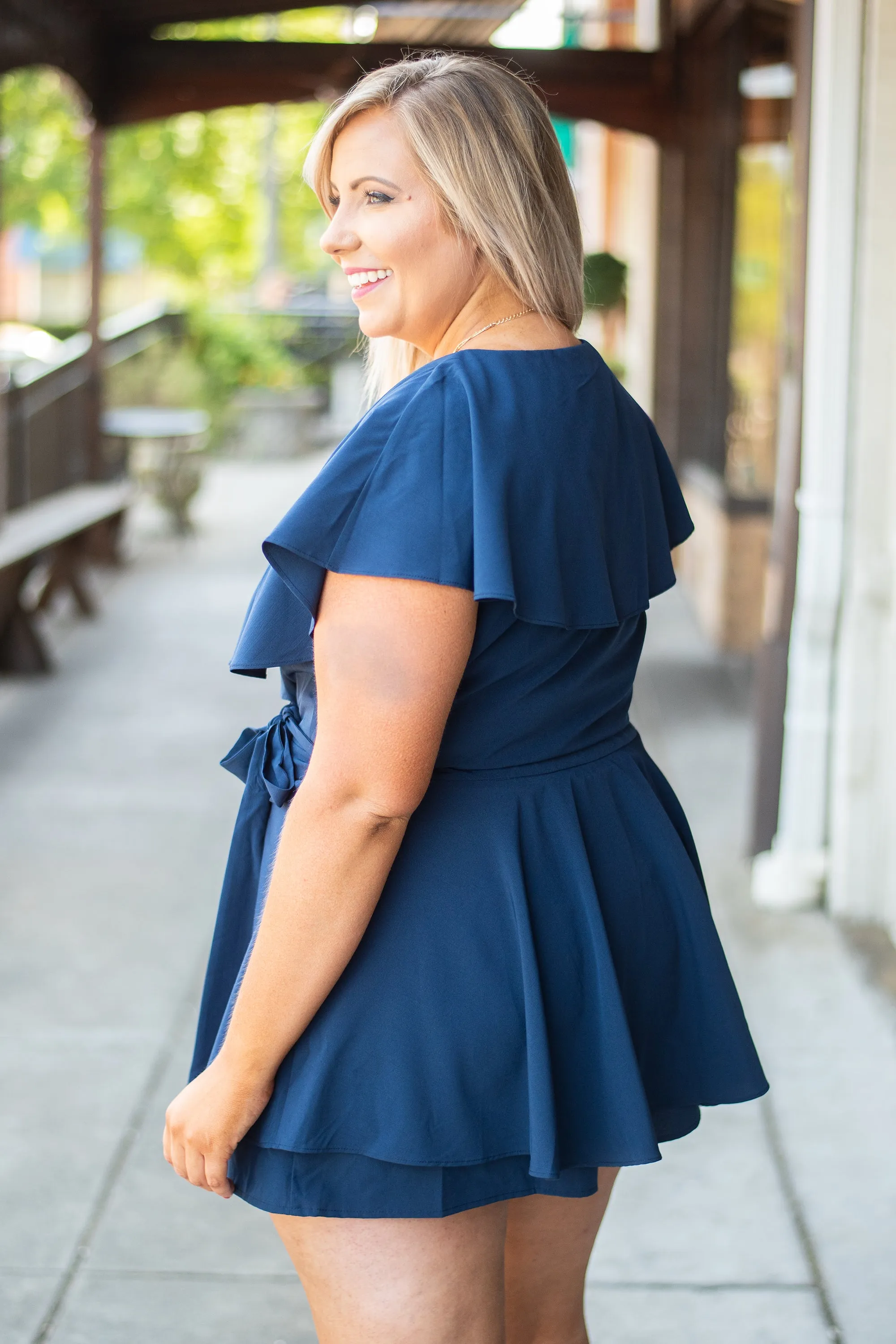 Going International Romper, Navy