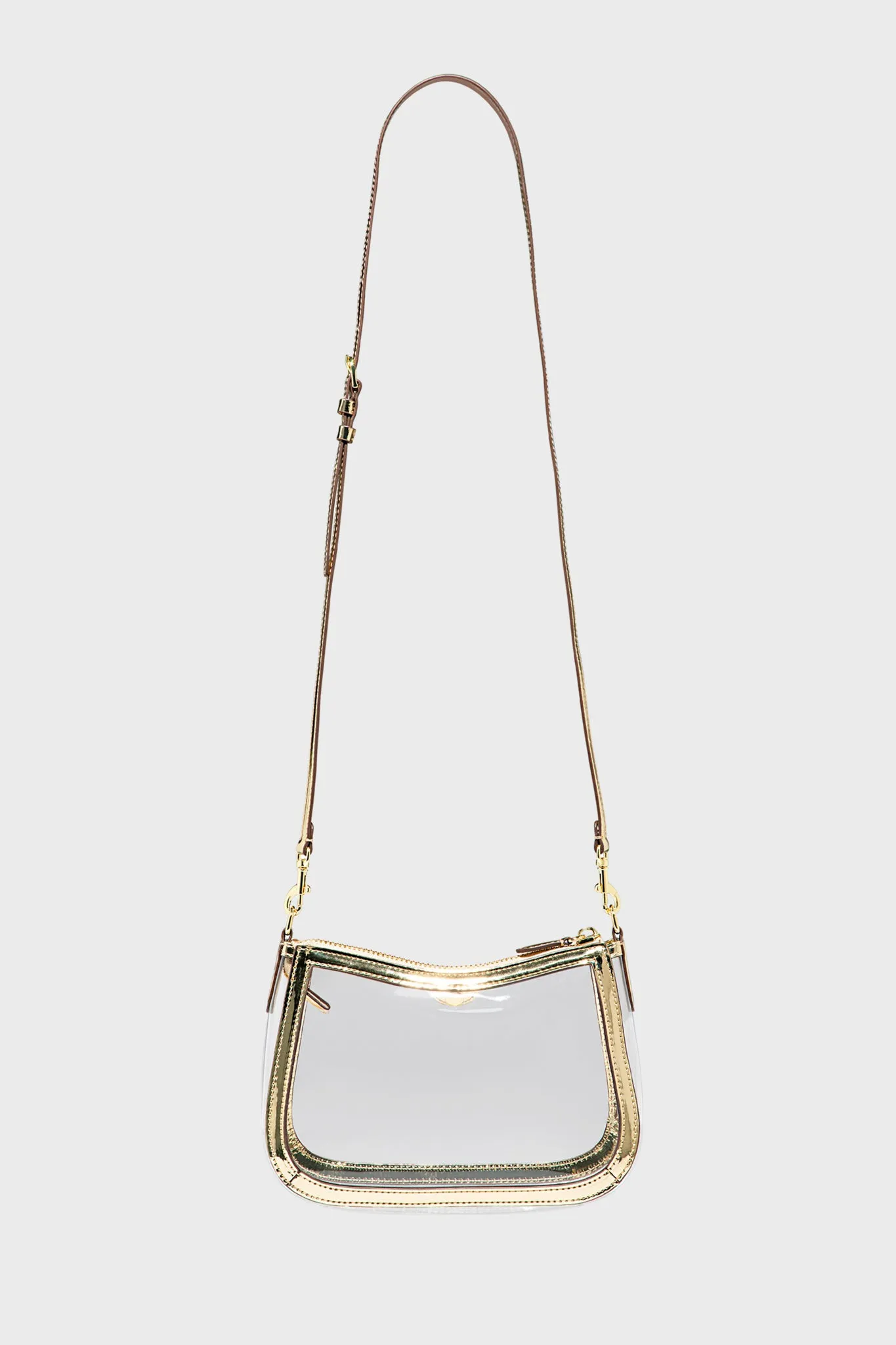 Gold Clear Curved East/West Stadium Crossbody