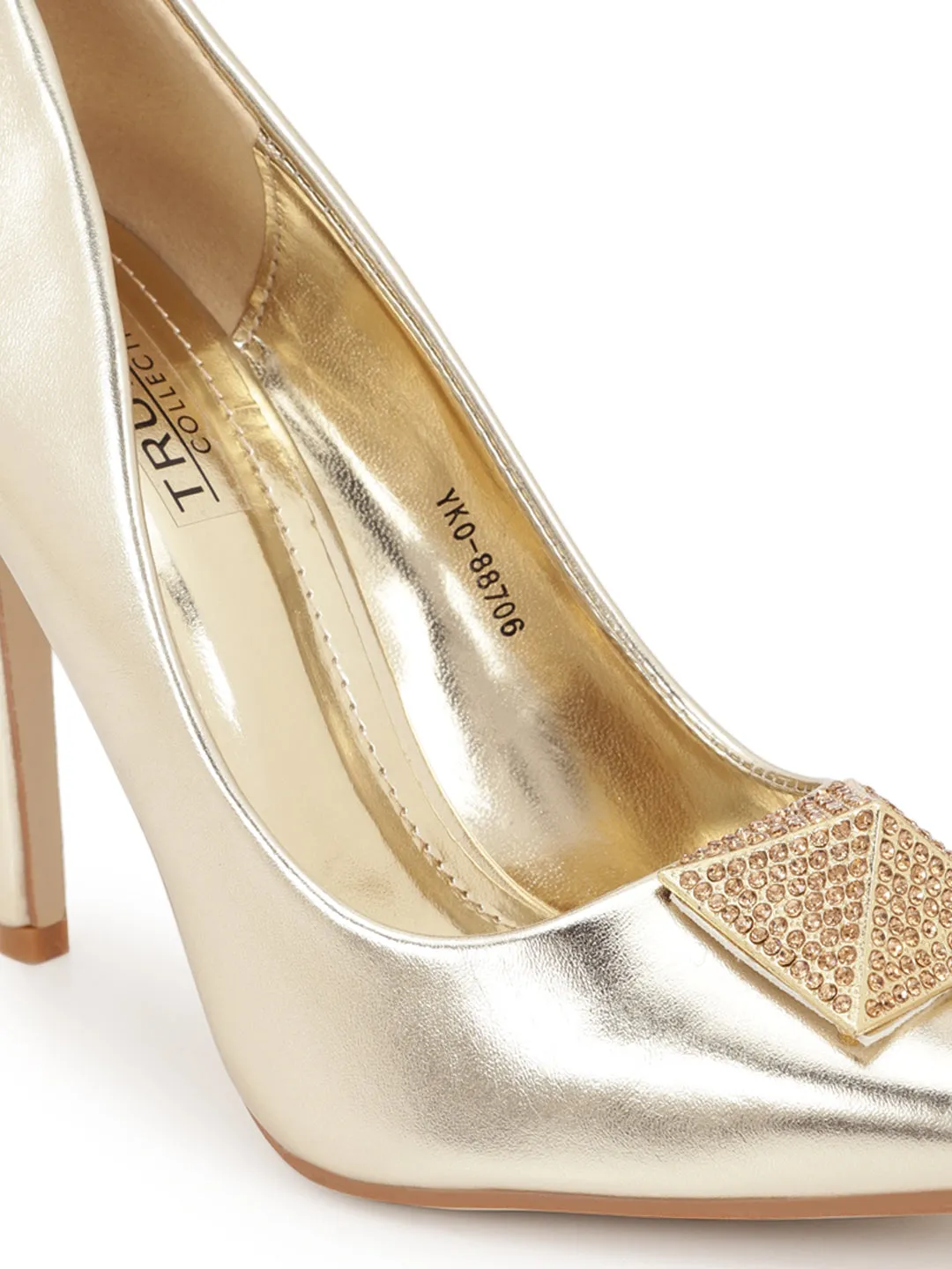 Gold PU Stiletto Sandals (TC-YKO-88706-LGLD)