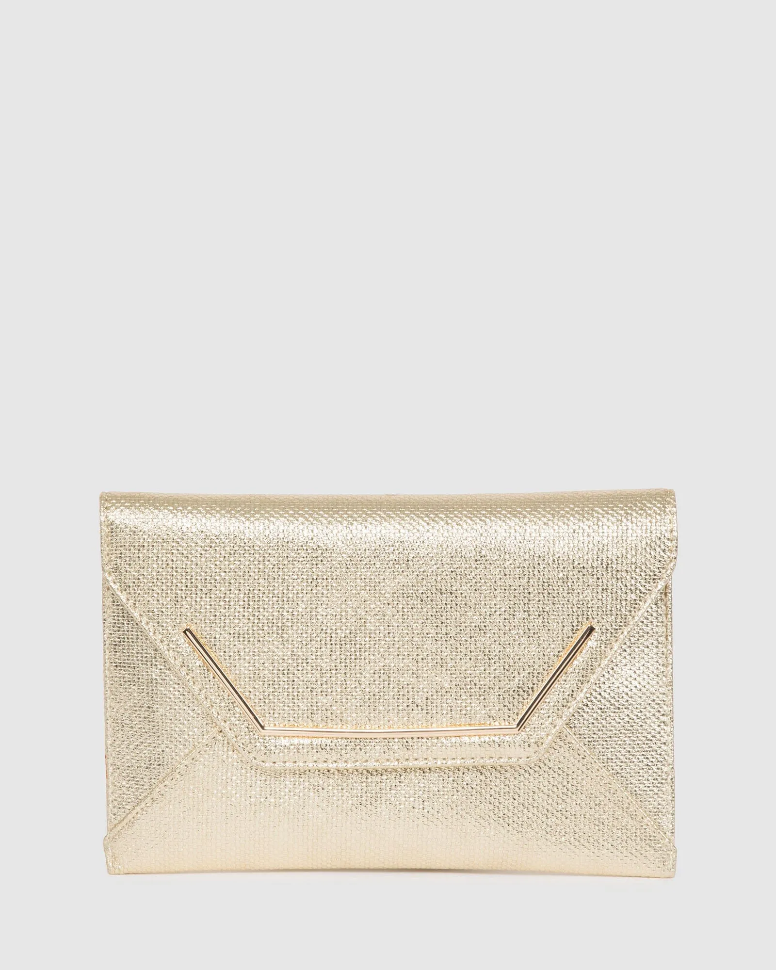 Gold Samantha Square Clutch Bag