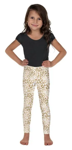 Golden Leopard Print Kid's Leggings