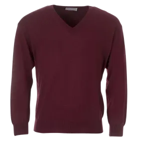 Golding V-Neck Pullover in Wine