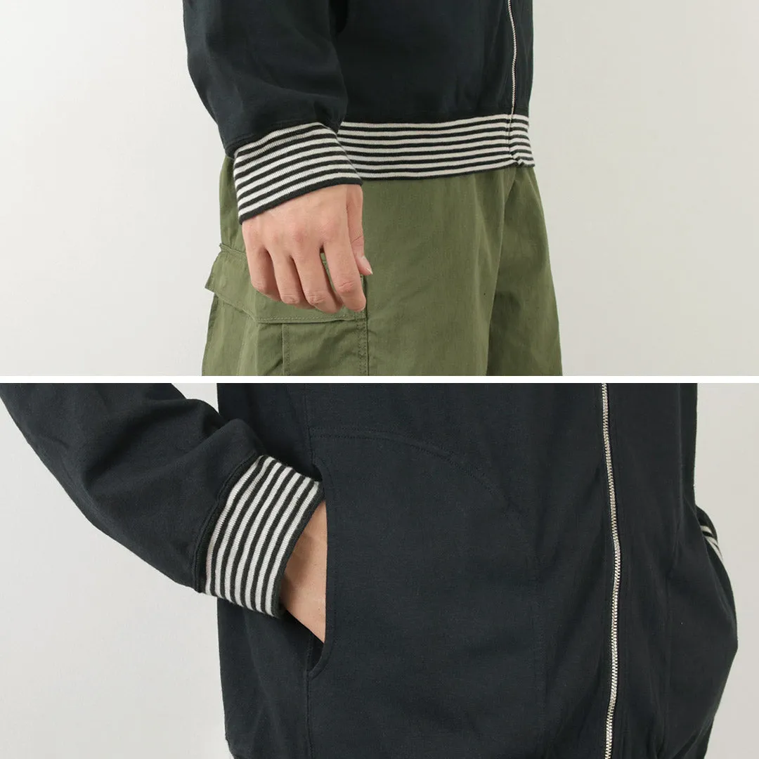 GOOD ON（グッドオン） ストライプリブ TEE トラックジャケット / ライトアウター 綿 コットン 羽織 ブルゾン 日本製 STRIPE RIB TEE TRACK JACKET