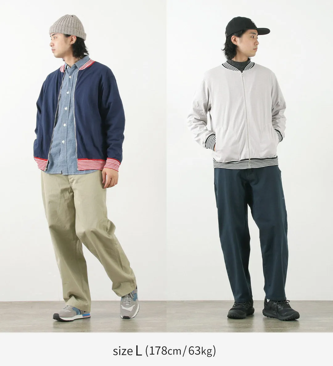 GOOD ON（グッドオン） ストライプリブ TEE トラックジャケット / ライトアウター 綿 コットン 羽織 ブルゾン 日本製 STRIPE RIB TEE TRACK JACKET