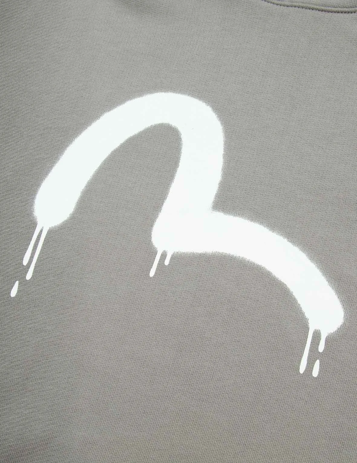 Graffiti Seagull and Slogan print Loose Fit Hoodie