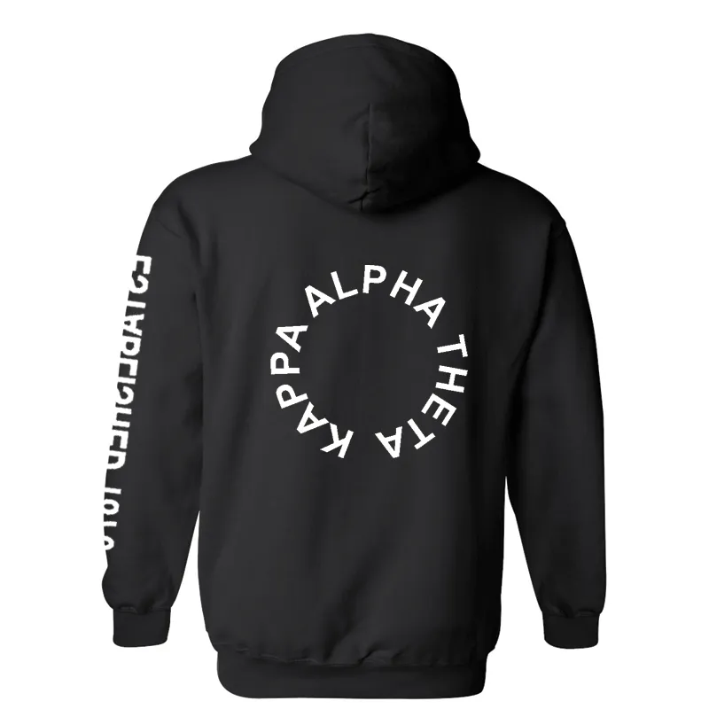 Greek Fleece Pullover Hooded Sweatshirt, Printed Sleeve Circle Design - Limited Supply - CAD