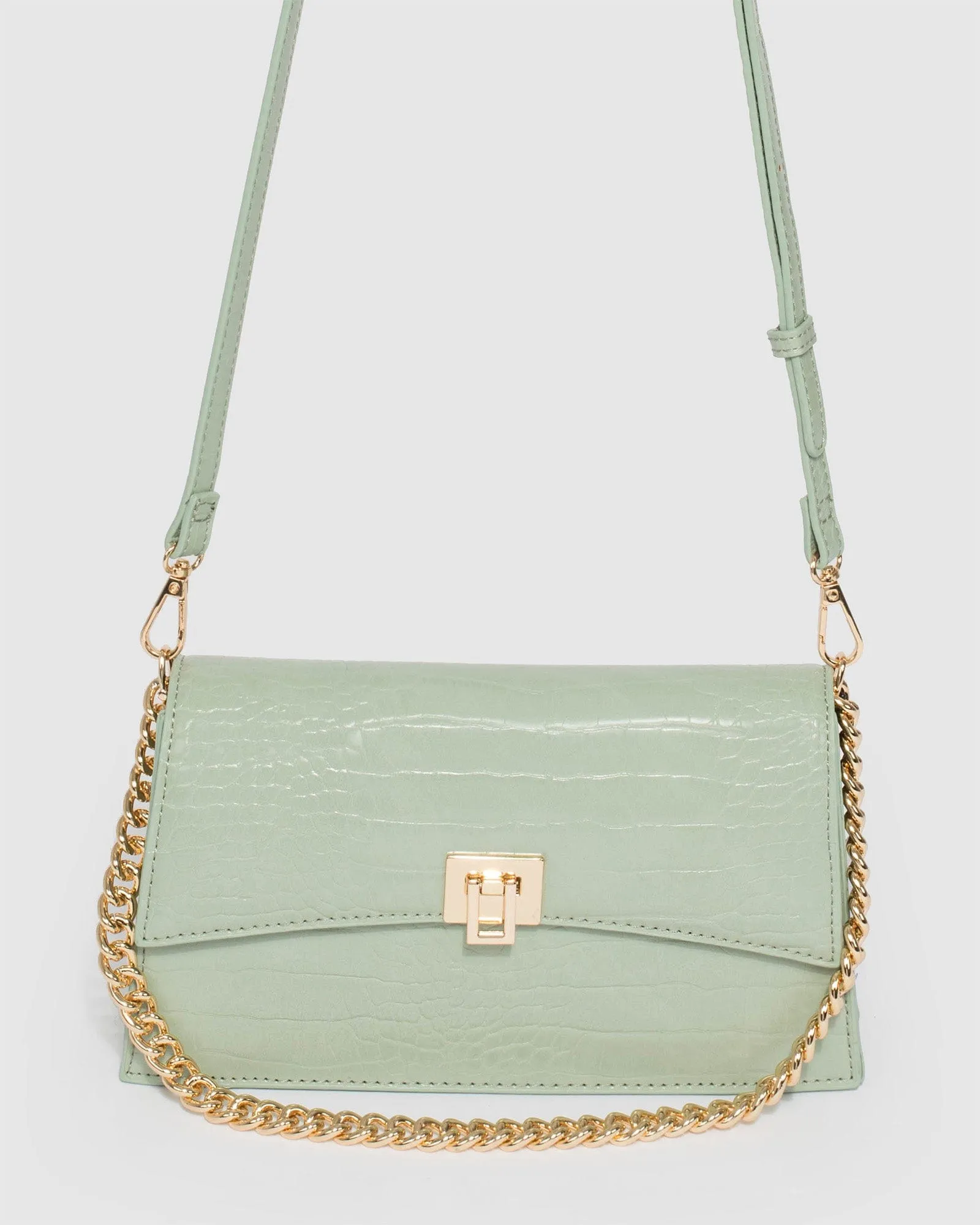 Green Alana Lock Shoulder Bag