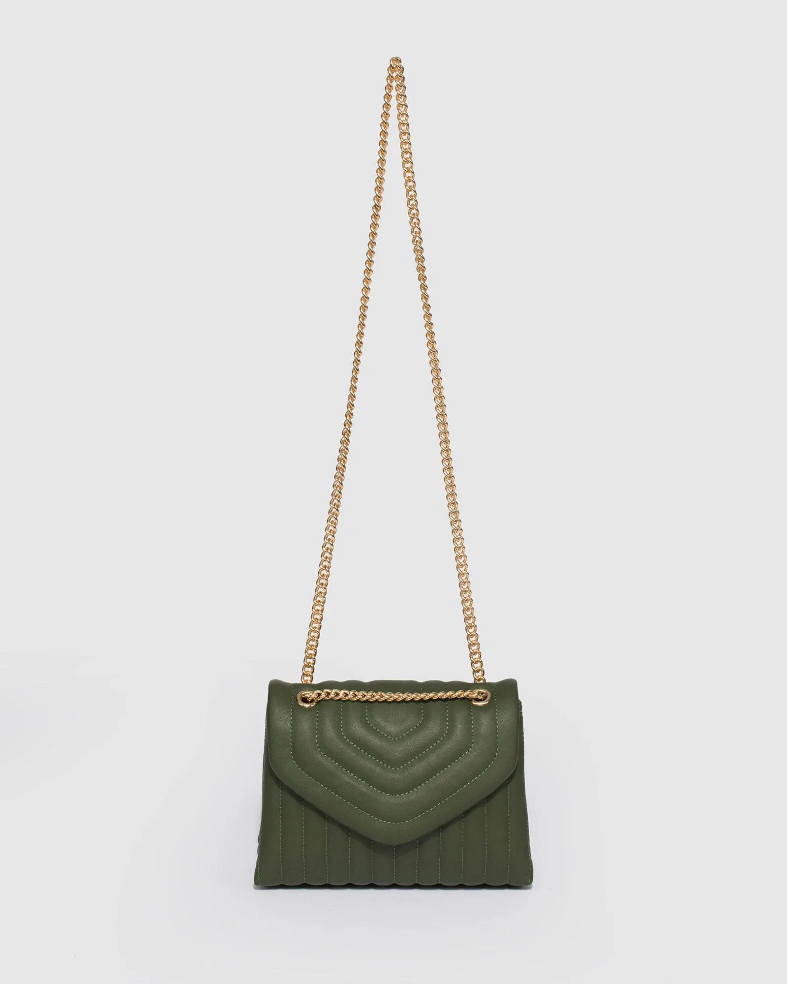 Green Malia Quilt Crossbody Bag