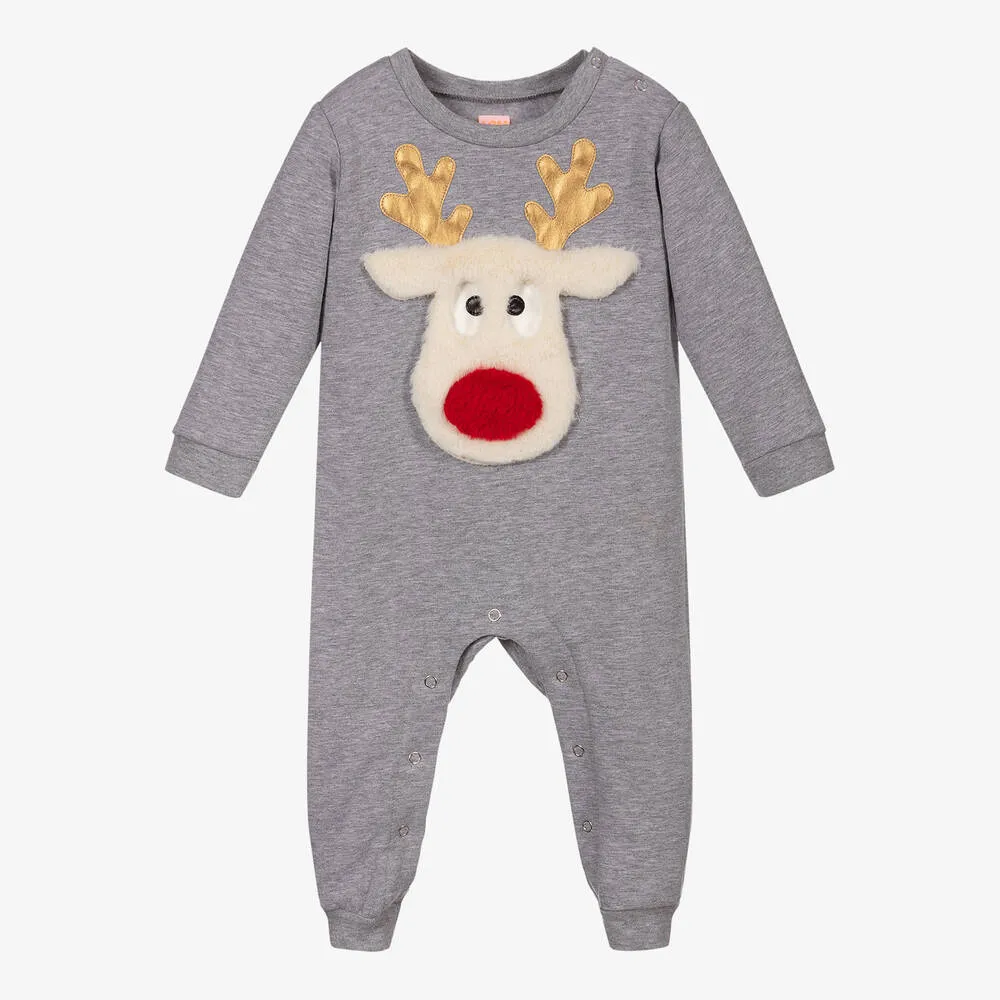 Grey Cotton Festive Romper