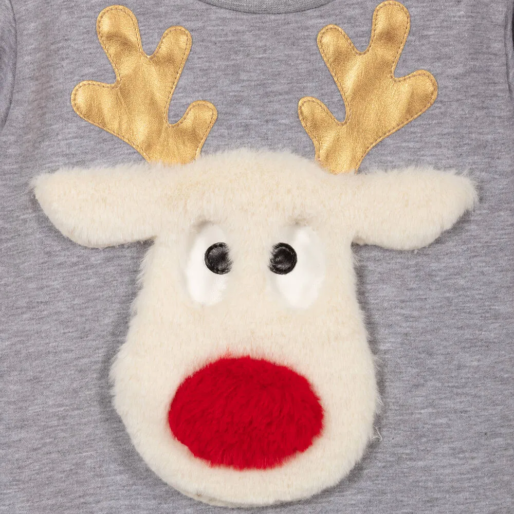 Grey Cotton Festive Romper