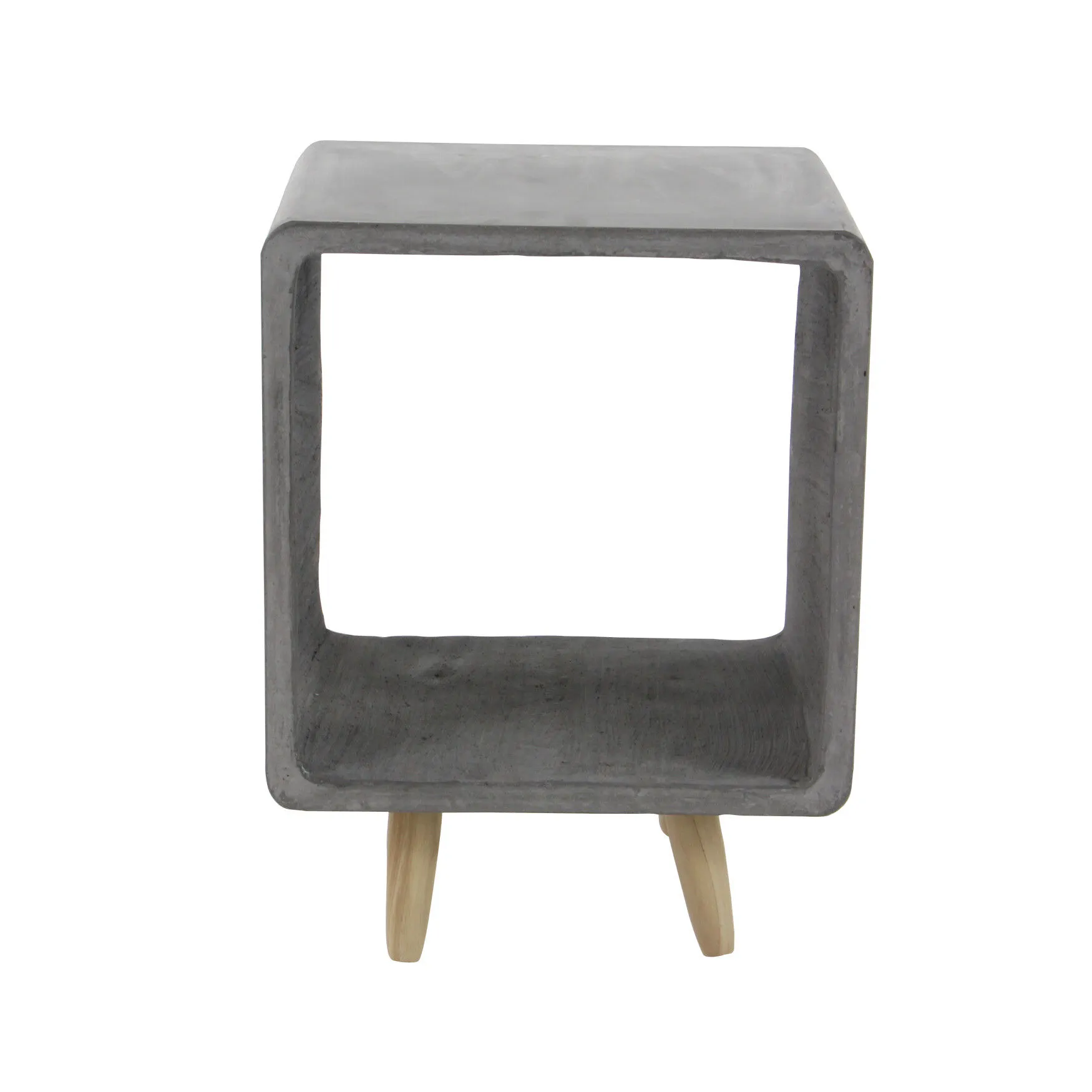 Grey Fiber Clay Industrial Outdoor Accent Table