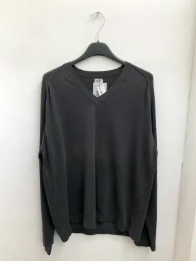 Grey V Neck Cotton Jumper