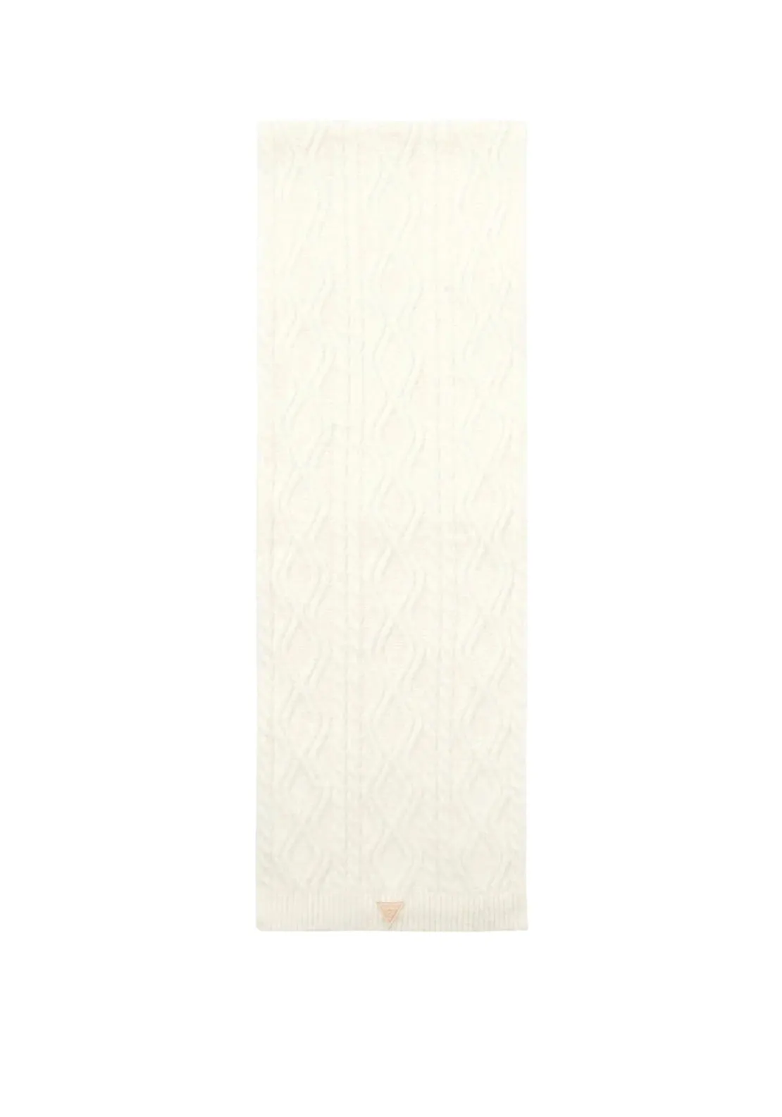 Guess Cable Knit Wool Scarf, Ivory