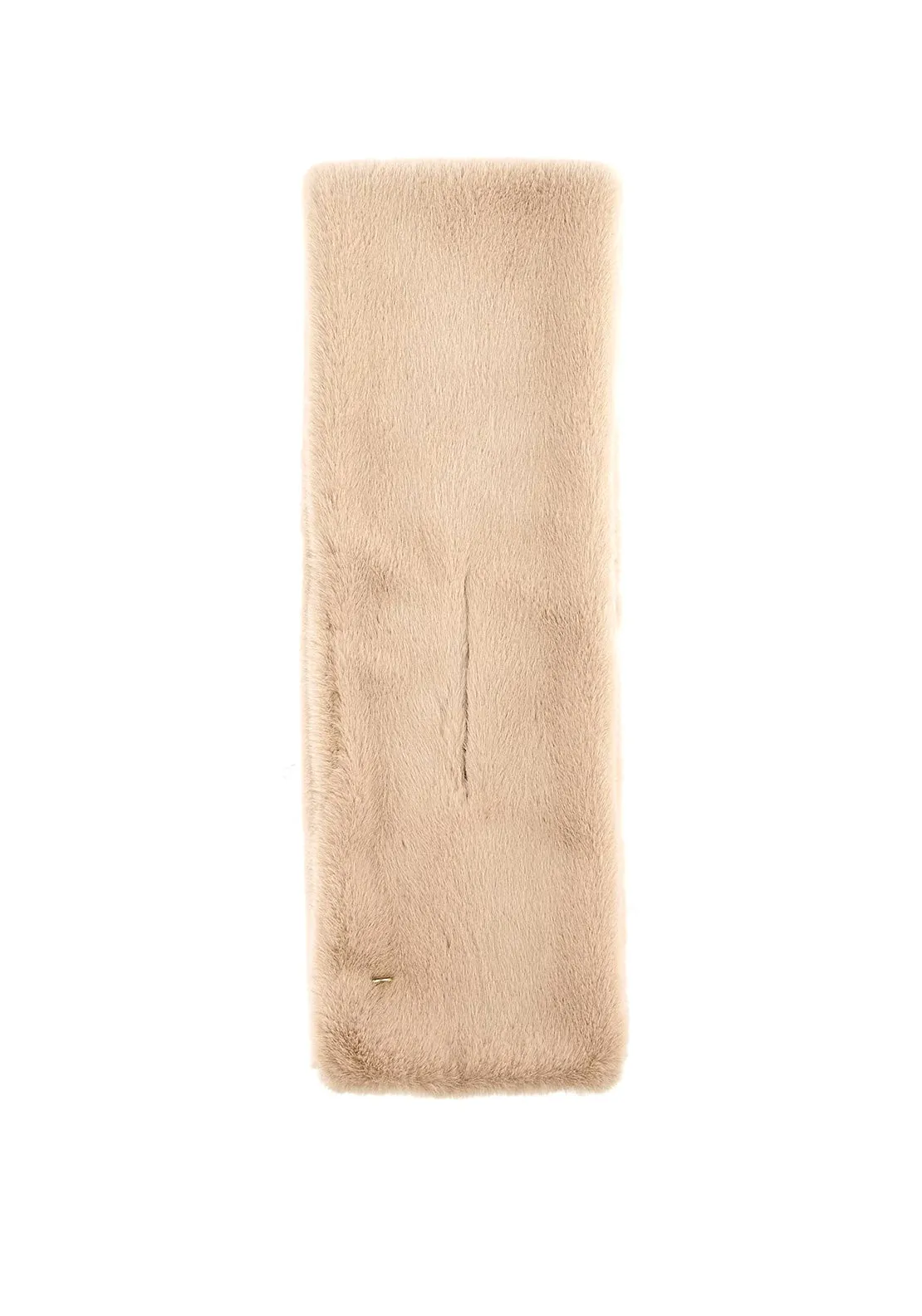 Guess Faux Fur Logo Scarf, Beige