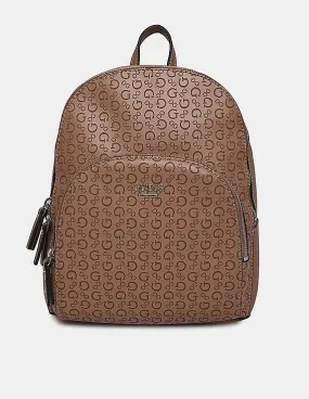 GUESS Women Brown Printed Weaver Backpack