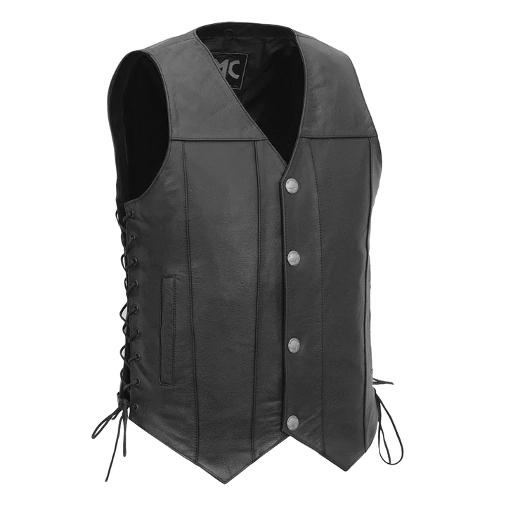 Gun Slinger Men’s Motorcycle Western Style Leather Vest