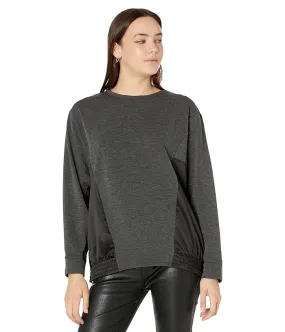 H Halston Long Sleeve Dolman Mix Media Pullover Women's