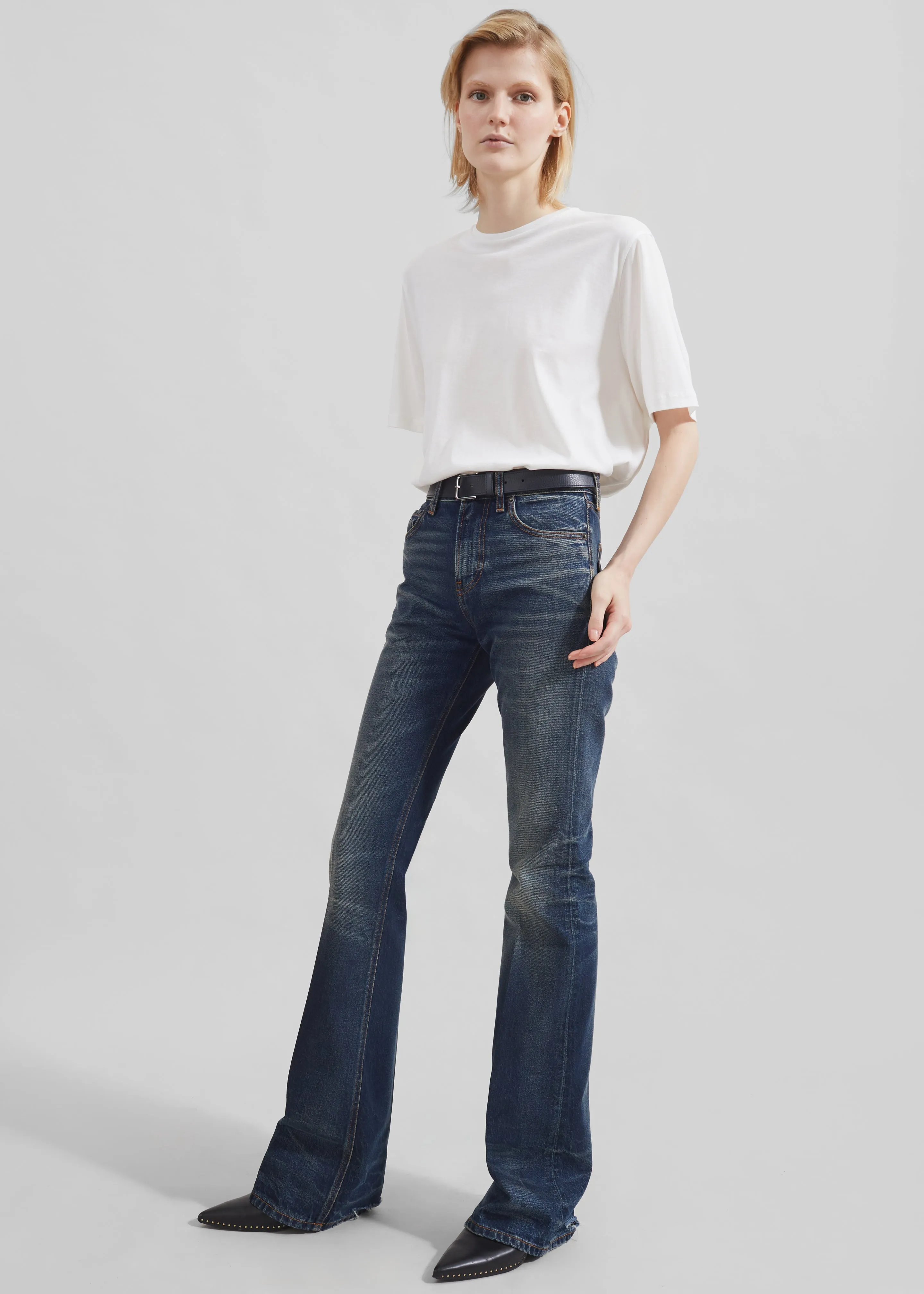 Haikure Flora Flared Jeans - Vintage Blue