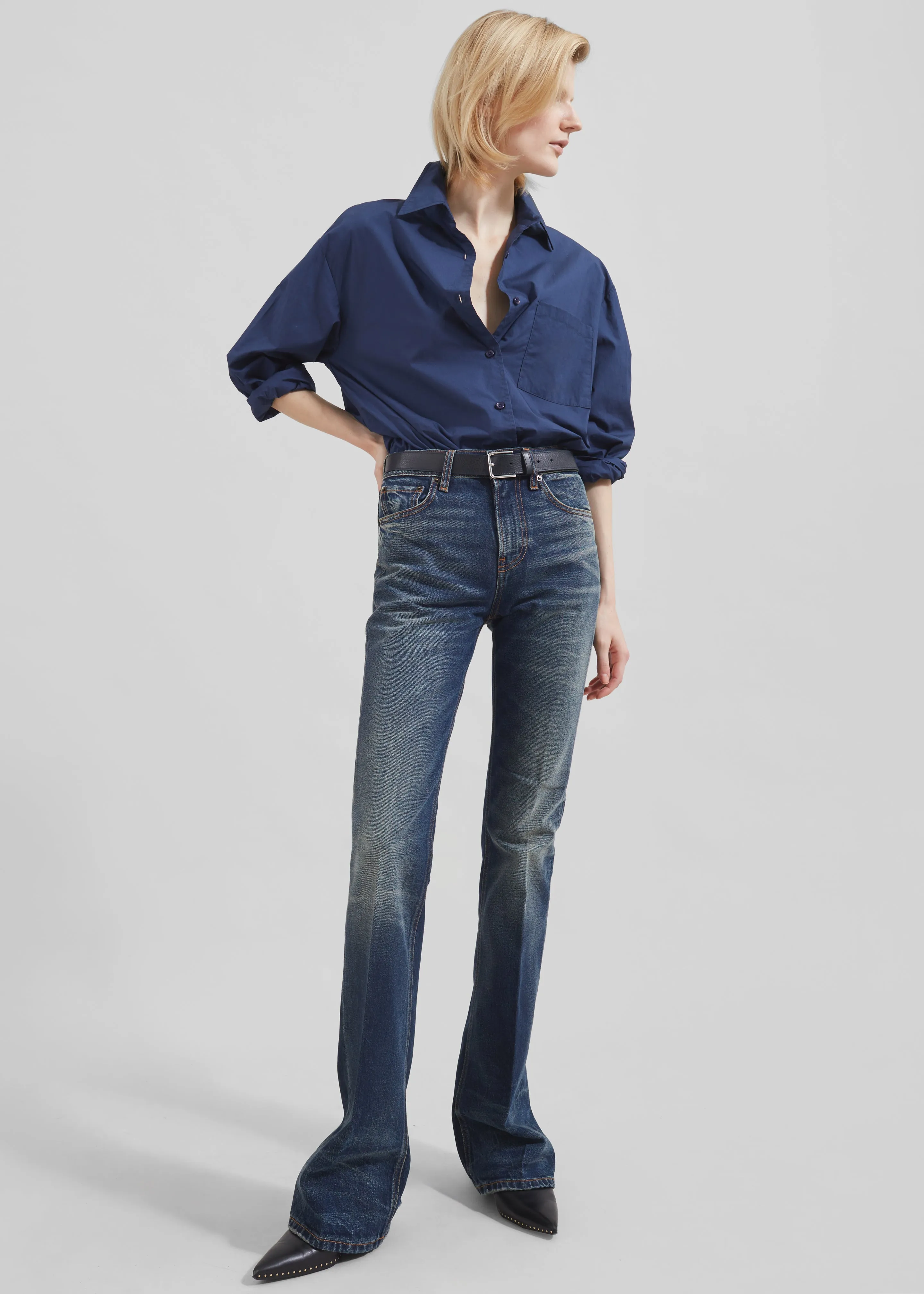 Haikure Flora Flared Jeans - Vintage Blue
