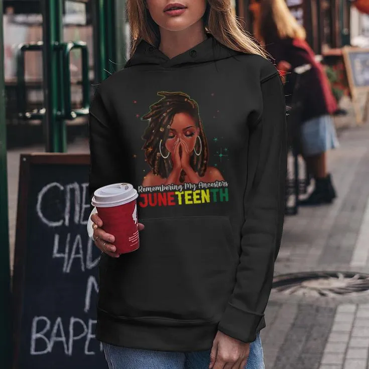 Hair Black Woman Remembering My Ancestors Junenth Women Hoodie