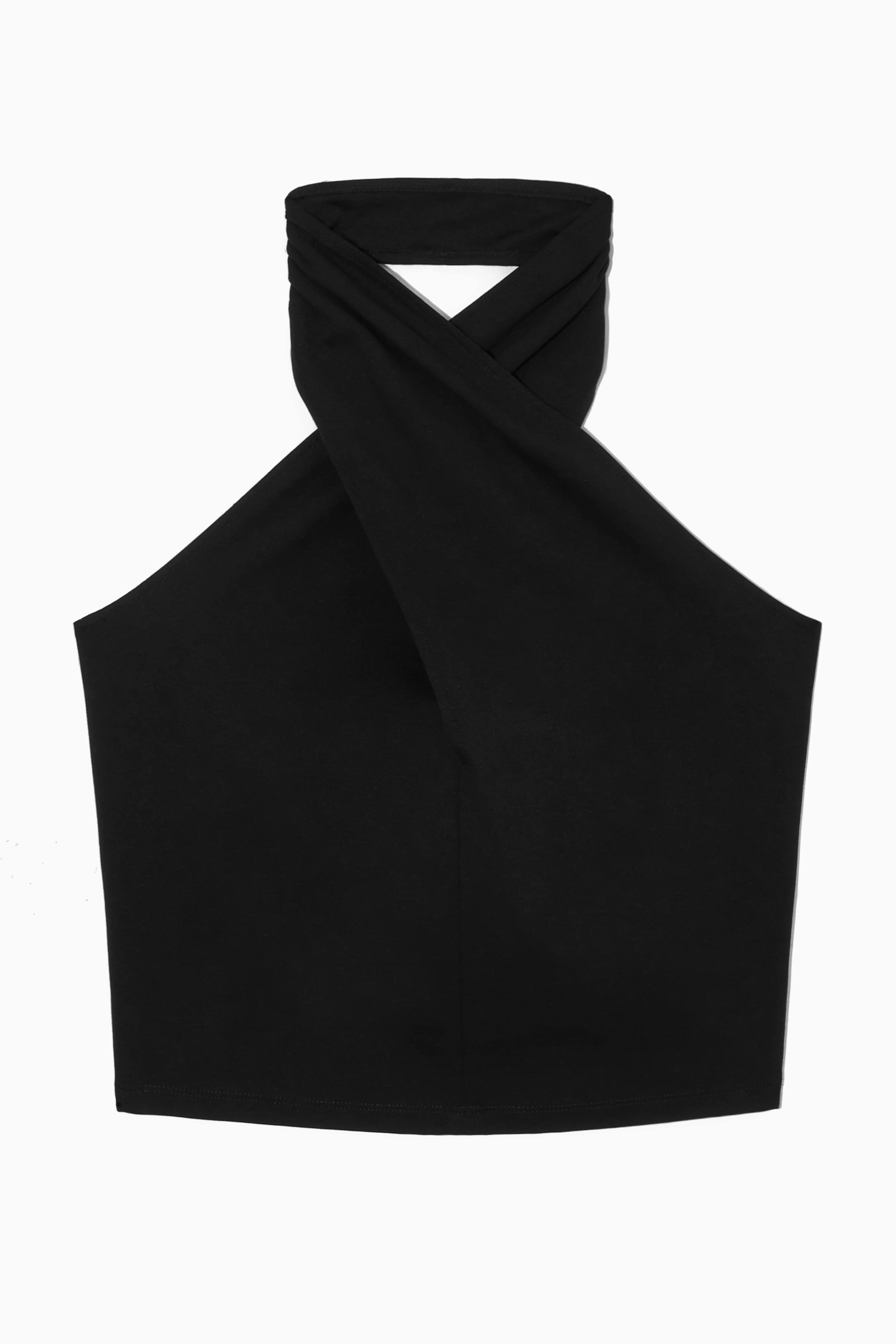 HALTERNECK CROPPED TOP - Halterneck - Sleeveless - BLACK - Ladies | H&M GB