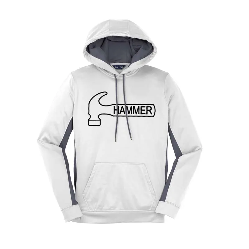 Hammer White Grey Coolwick Womens Fleece Colorblock Hoodie