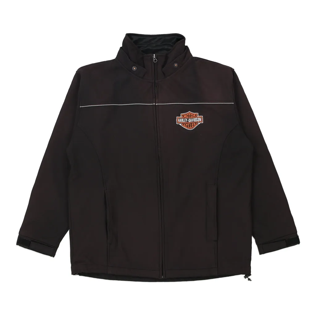 Harley Davidson Spellout Jacket - Large Black Polyester