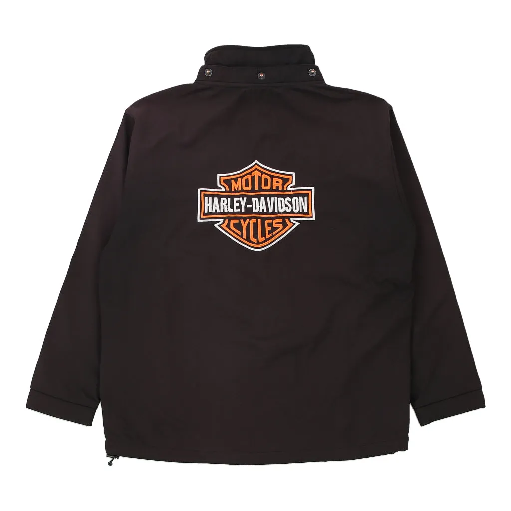 Harley Davidson Spellout Jacket - Large Black Polyester