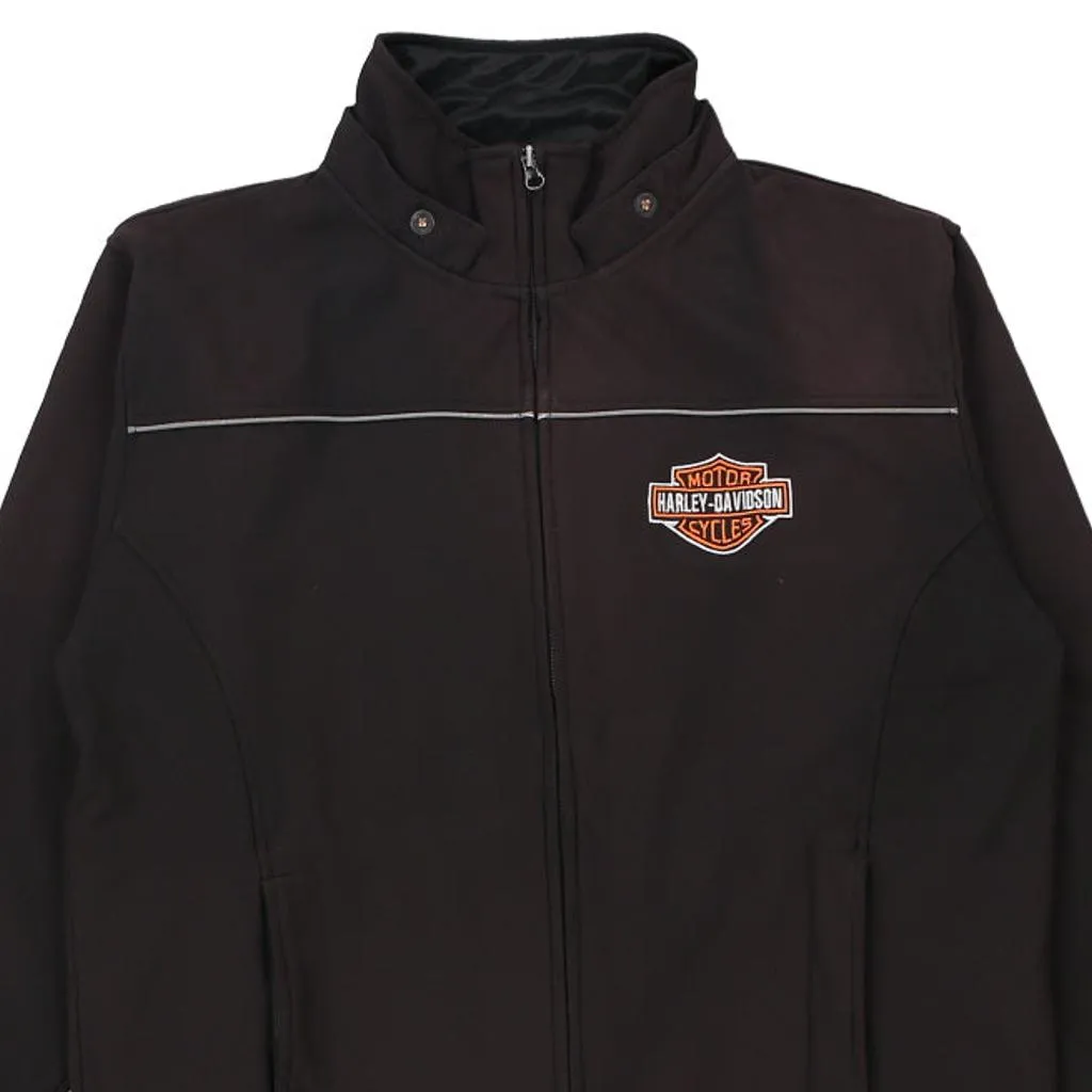 Harley Davidson Spellout Jacket - Large Black Polyester