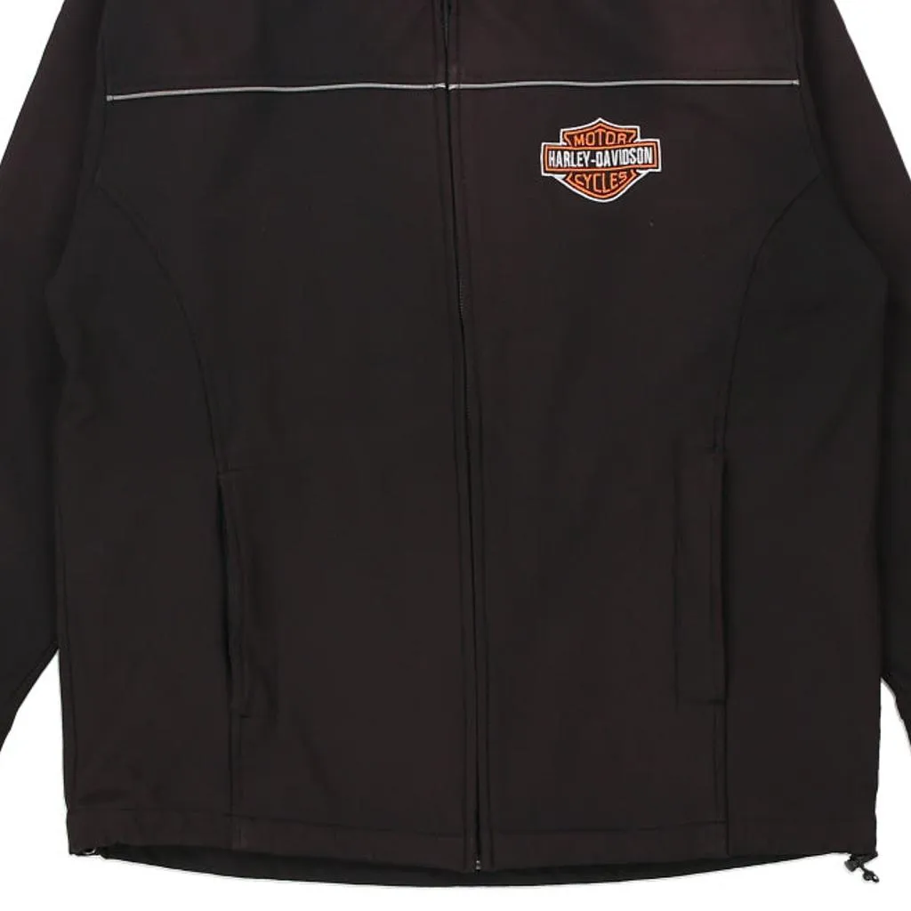 Harley Davidson Spellout Jacket - Large Black Polyester