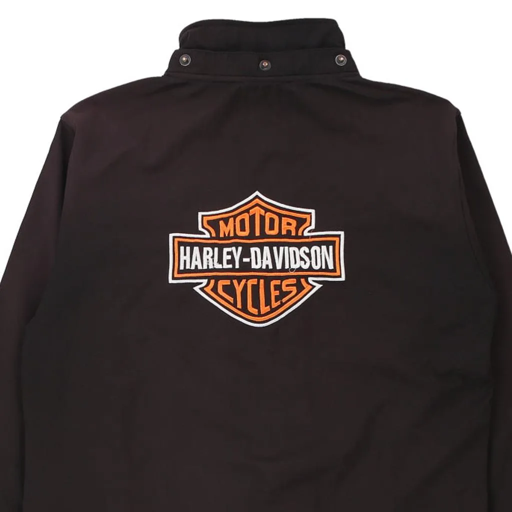 Harley Davidson Spellout Jacket - Large Black Polyester