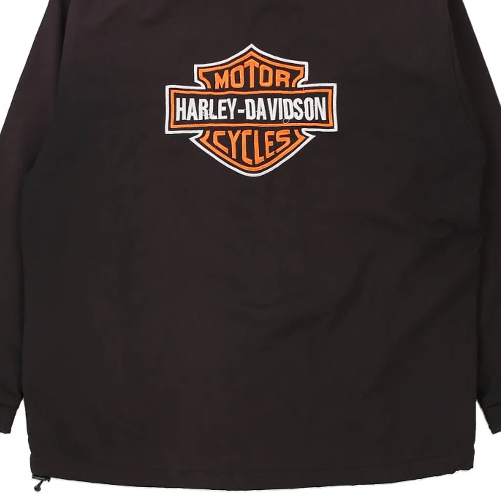 Harley Davidson Spellout Jacket - Large Black Polyester