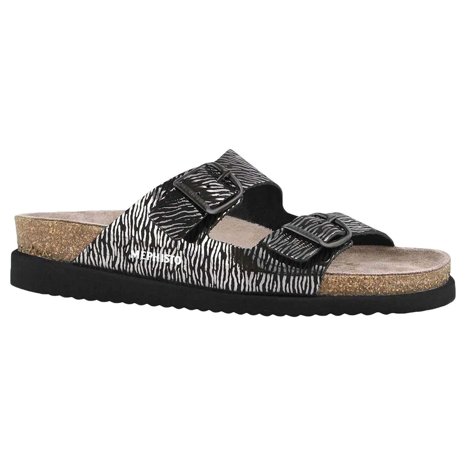 Harmony Patent Zebra Print Leather Women's Slide Sandals