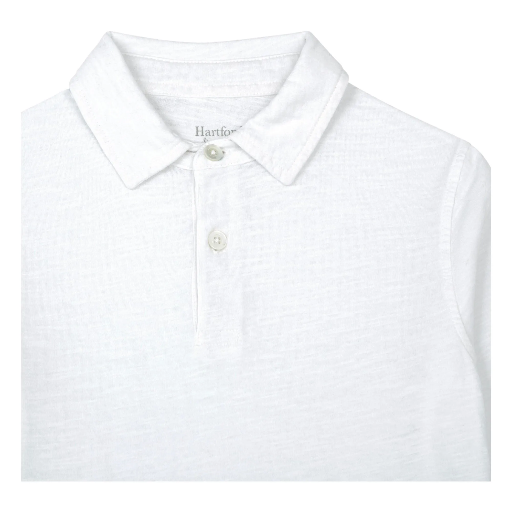 Hartford White Long Sleeve Polo